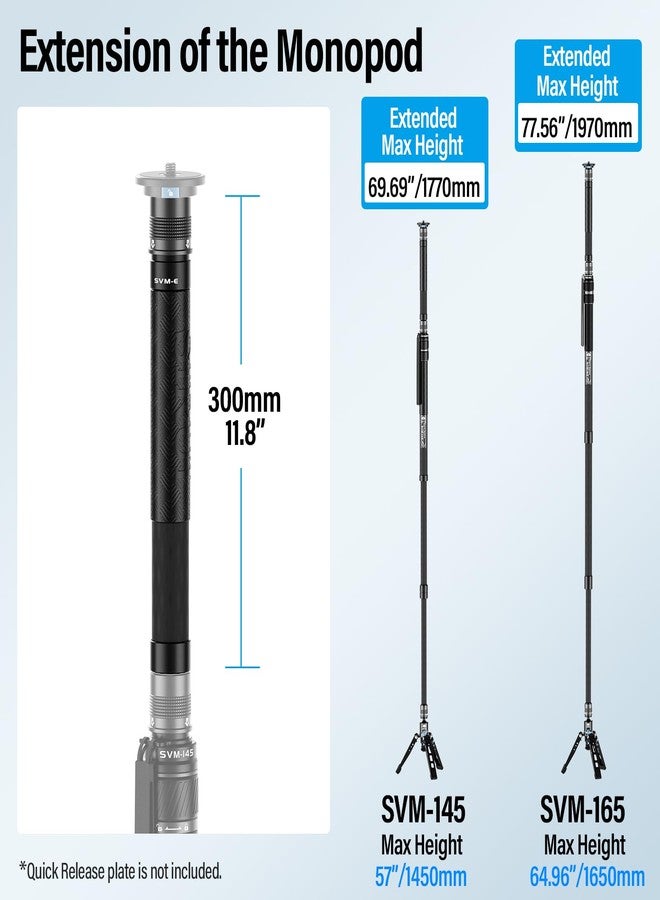 SIRUI SVM-E Carbon Fiber Extension Rod for P-Series and SVM-Series Camera Monopod, 12.6” 0ne-Section Quick Release Extension Tube - Image 3