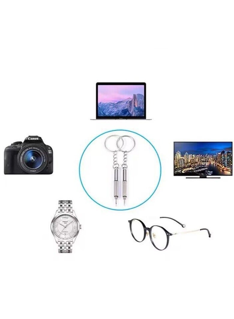 Stars Market Multifunction 3 In 1 Mini mobile phone watch Steel Glasses Screwdriver,Multifunction Eyeglass Screwdriver Repairing Kit, Tiny Screwdriver For Glasses Tightening Repair Screwdriver With Keychain,Portable Hand Tools, Precision Screwdriver Tools - Image 3
