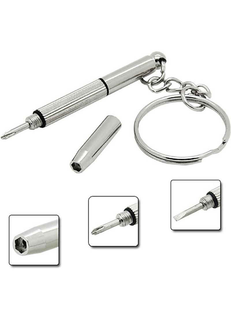 Stars Market Multifunction 3 In 1 Mini mobile phone watch Steel Glasses Screwdriver,Multifunction Eyeglass Screwdriver Repairing Kit, Tiny Screwdriver For Glasses Tightening Repair Screwdriver With Keychain,Portable Hand Tools, Precision Screwdriver Tools - Image 2