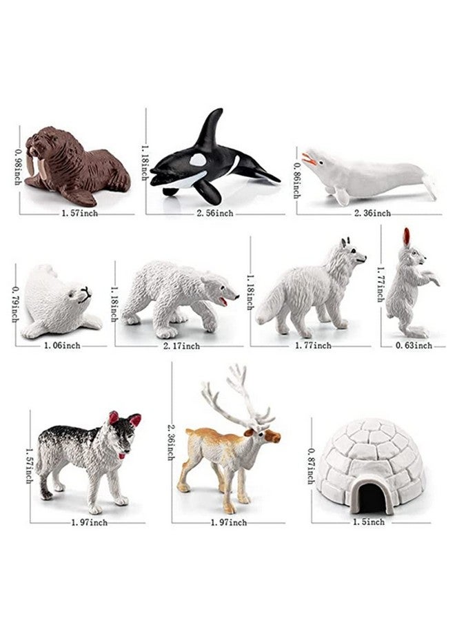 NatureMan Mini Arctic Animals Toys Set 10PCS Polar Animal Figurines Toy Play setIncludes Polar Bear Seal Reindeer Wolf Rabbit Arctic Fox Igloo for ToddlersBirthdayGift - Image 4