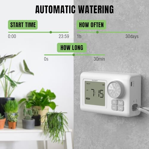 Raddy WS-6 Automatic Plant Waterer, Indoor Plant Watering System for 15 Potted Plants, Programmable Water Timer with LCD Display, USB Power, Water Shortage Alarm for Balcony Greenhouse - Image 2