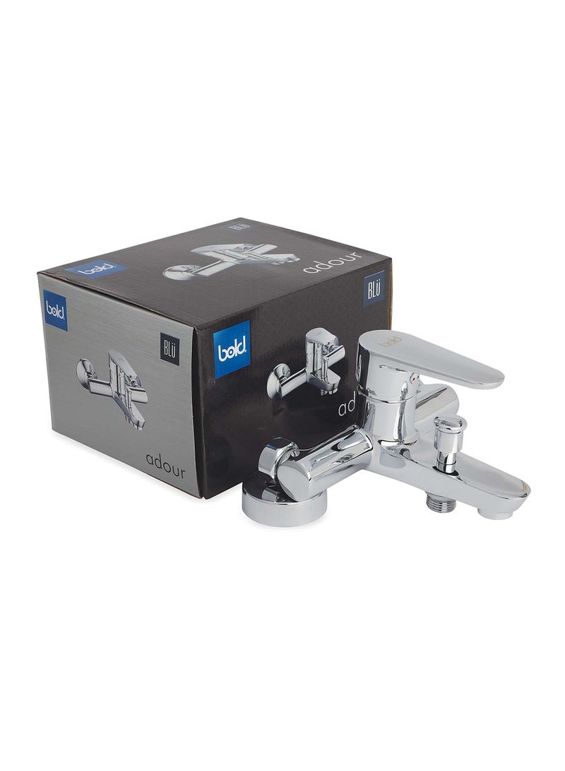 Bold Adour Bath & Shower Mixer – High-Quality Brass with Chrome Finish – Corrosion-Resistant & Modern Design – Silver - Image 1