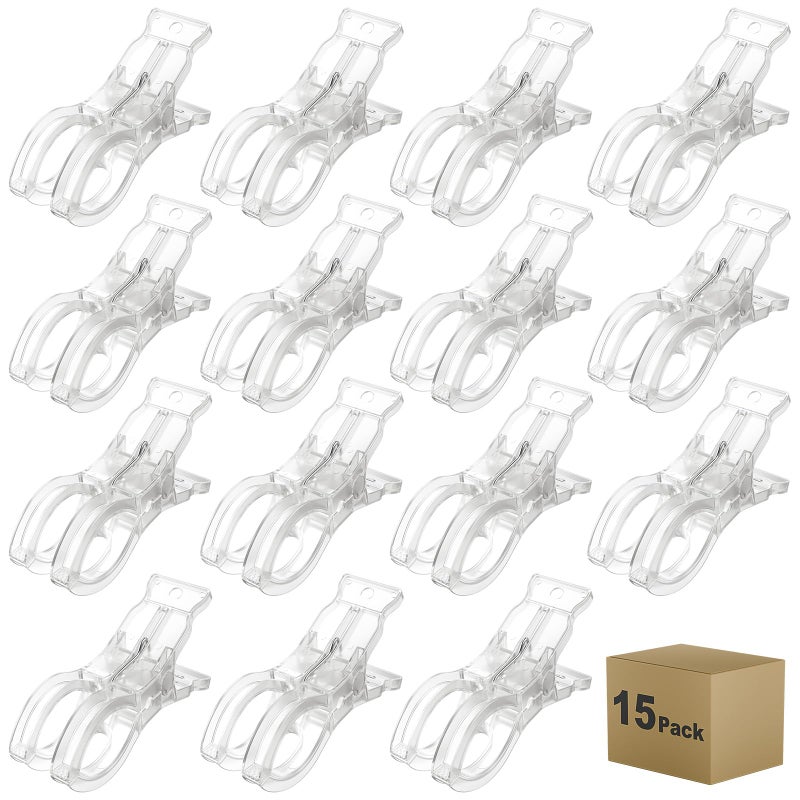 Muitcdo Large Clear Balloon Arch Clips, 3.5'' Spring Clamps for Backdrop (15) - Image 1