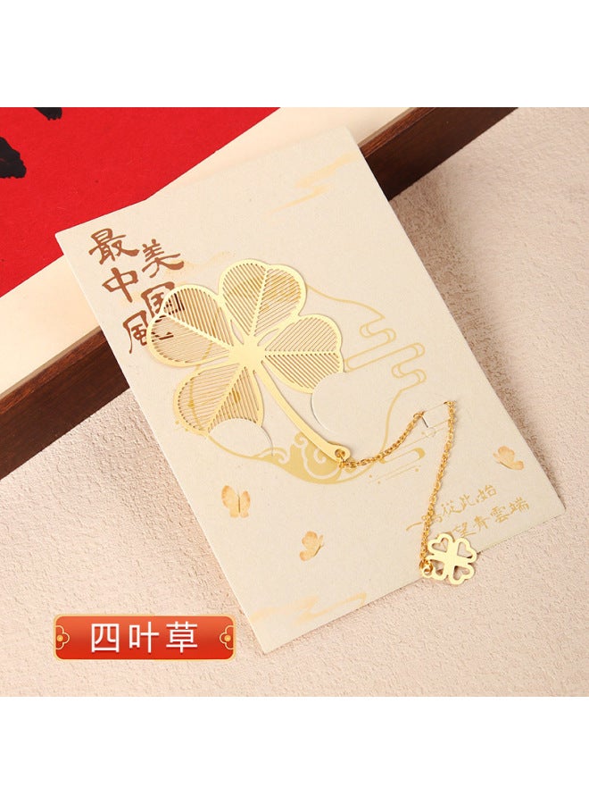 HELPS Creative Stationery Hollow Metal Bookmark Crafts Wenchuang Small Fresh Yellow Bookmark Exquisite Gift For Students - Image 1