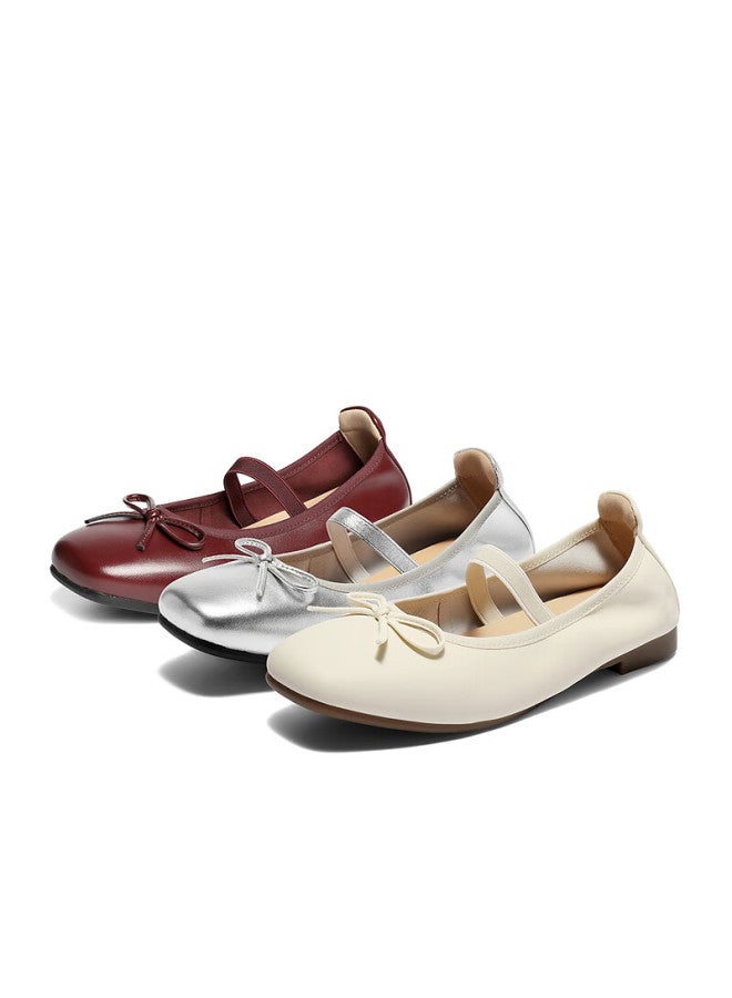 Senda a Mary Jane Women's Spring Autumn Lambskin Soft Ballet Flats Zth13cq5 Off-white Size 35 - Image 3