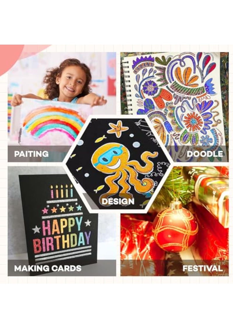 KASTWAVE 10 Pcs Metallic Markers Pens, Waterproof Nail Art Pen, Drawing Markers, Dual Tip Metallic Pens, Coloring Marker for Rock Painting,Tattoo painting, Ceramic, Card Making, Scrapbooking Crafts, DIY Crafts - Image 5