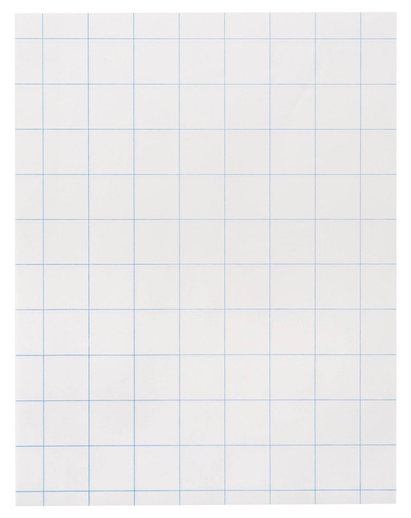 School Smart ورق رسم بياني مزدوج الجوانب School Smart-85280 مع مسطرة - 8 1/2 بوصة × 11 بوصة - رزمة من 500 - أبيض - Image 1