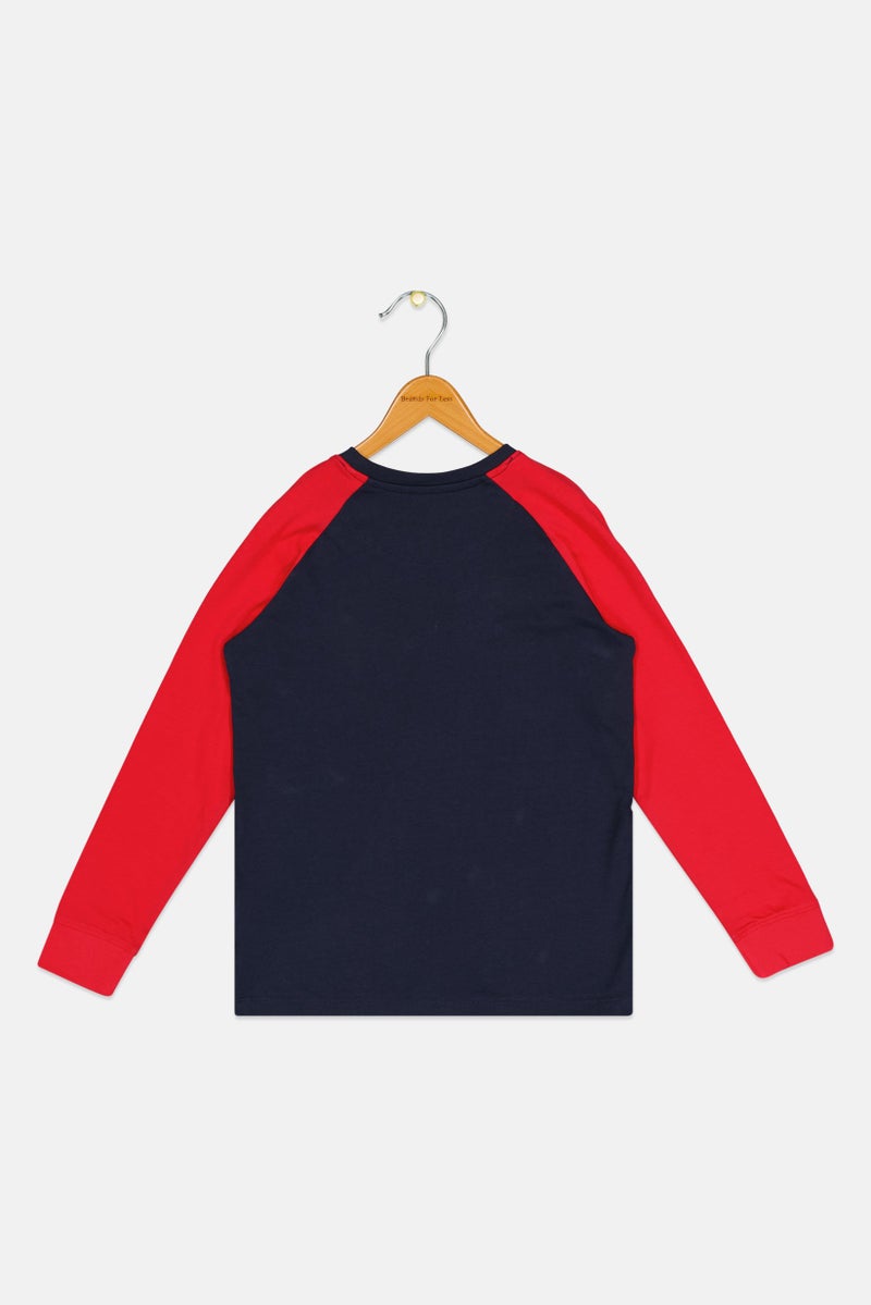 Ben Sherman Kids Boy Crew Neck Brand Logo Long Sleeve T-Shirt, Multicolor - Image 2