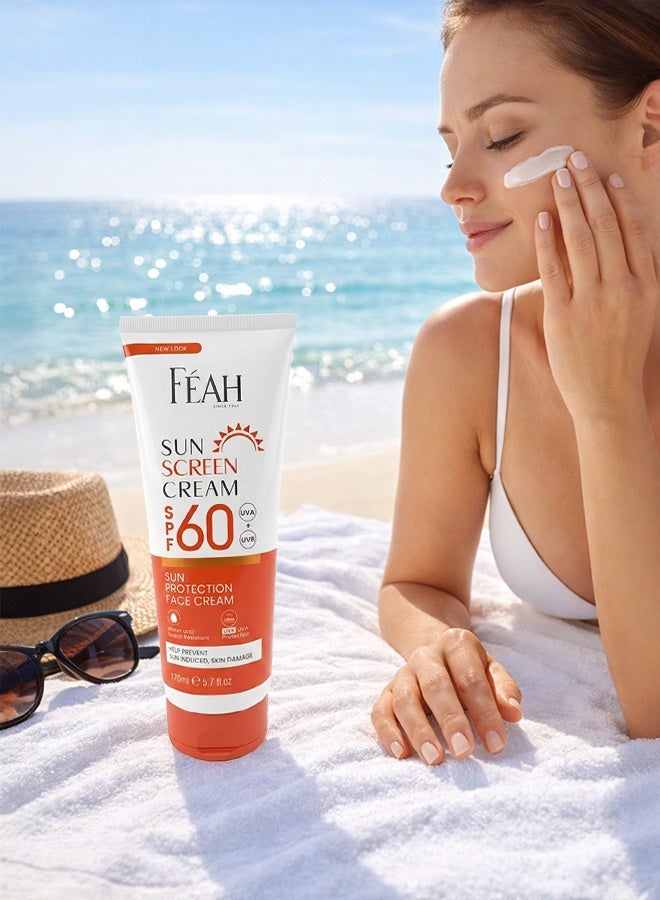 FEAH Sunblock SPF 60 170ML | High Protection Broad Spectrum Sunscreen | UVA & UVB Defense Sun Cream in Tube | Lightweight Daily Sun Protection for Face & Body - Image 2