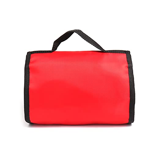 Jipemtra First Aid Bag Tote Empty Small First Aid Kit Bag Outdoor Travel Rescue Pouch First Responder Medicine Bag Pocket Container for Car Home Office Sport Outdoors (Red Foldable Green Print) - Image 4