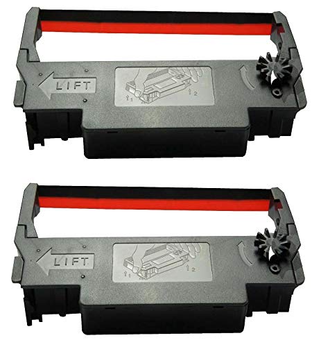 INK ERC-30 34 38 Ribbon Ink Cartridge Receipt Printer Black and Red, ERC30 Compatible with Epson Printer SNBC BTP-M280, BTP-M280A, BTP-M280B, BTP-M280D, BTP-M300, POS (2 Pack, Black and Red) - Image 1