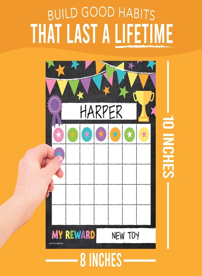 Hadley Designs Sticker Chart for Kids Behavior at Home & Classroom - 25 Reward Chart for Kids Incentives, Gold Star Sticker Sheets, Chalkboard Theme Incentive Charts for Classroom Must Haves - Image 5
