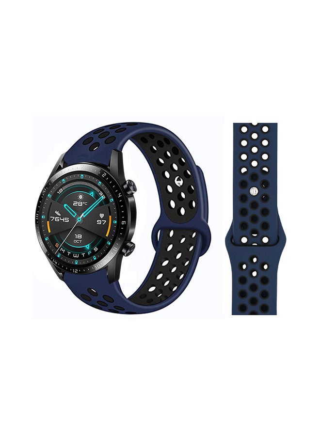 Alyashmac Stylish Replacement Band For Huawei Watch GT/GT 2 46mm Midnight Blue Black