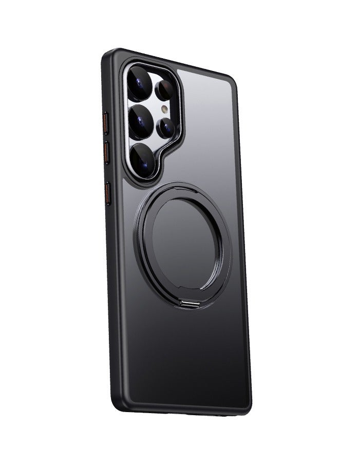 Farahom Magnetic for Samsung Galaxy S25 Ultra Case with with 360° Spin Stand, Compatible with MagSafe, Slim Translucent Matte Shockproof with Anti-Fingerprint Protective Phone Cover, Black  - Image 2