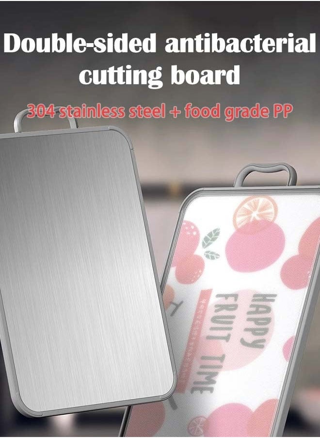 Captaintech Cutting Board, Double Sided Chopping Board with Handle, Stainless Steel Cutting Block for Kitchen  - Image 3