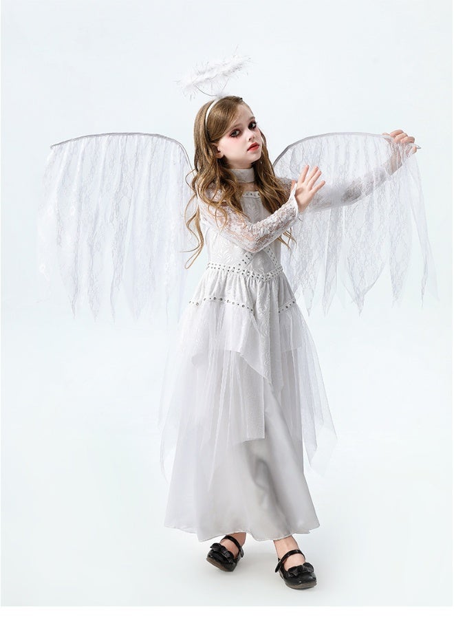 Loquat Costume for Girls - White Cosplay Dress for Kids, Stage Performance Outfit