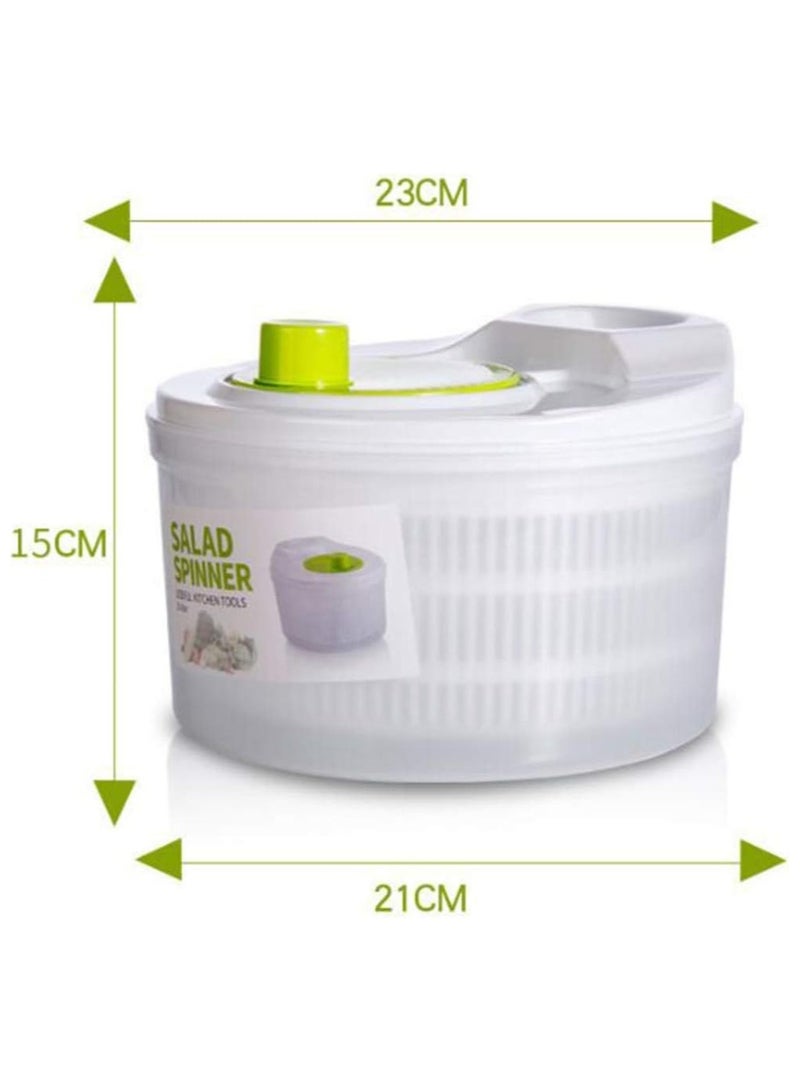 Large 3 Litre Salad Spinner Manual Lettuce Spinner Vegetable Washer with Lid and Bowl Salad Colander Basket Lettuce Dryer  - Image 3