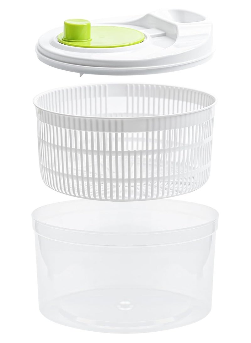 Large 3 Litre Salad Spinner Manual Lettuce Spinner Vegetable Washer with Lid and Bowl Salad Colander Basket Lettuce Dryer  - Image 4