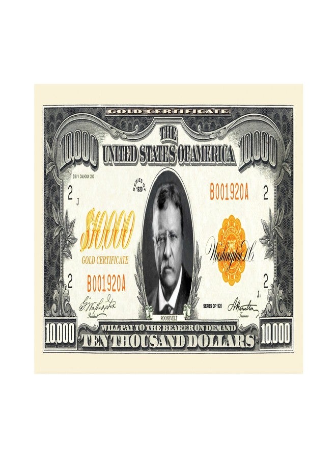 American Art Classics Pack of 100 Bills - $10,000.00 Ten Thousand Dollar Gold Certificate Novelty Bill - Not Real Currency - Image 2