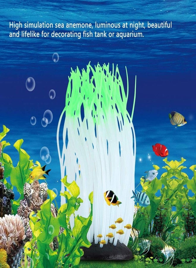 AYNEFY Simulation Artificial Silicone Sea Anemone Decor,Aquarium Luminous Coral Ornament Fluorescent Sea Anemone Decoration for Fish Aquarium Landscaping Decor - Image 3