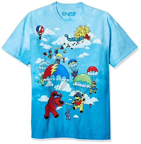 Liquid Blue Men's Grateful Dead Parachuting Bear Short Sleeve T-Shirt,Multi,X-Large - Image 1