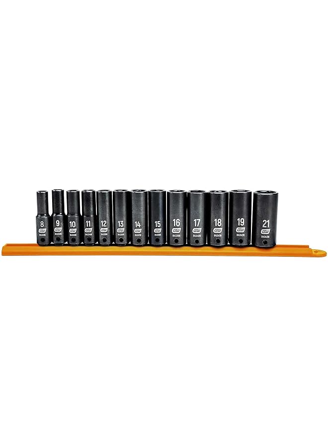 GearWrench 13 Pc. 3 8" Drive 6 Pt. Deep Impact Socket Set Metric 84914N - Image 1