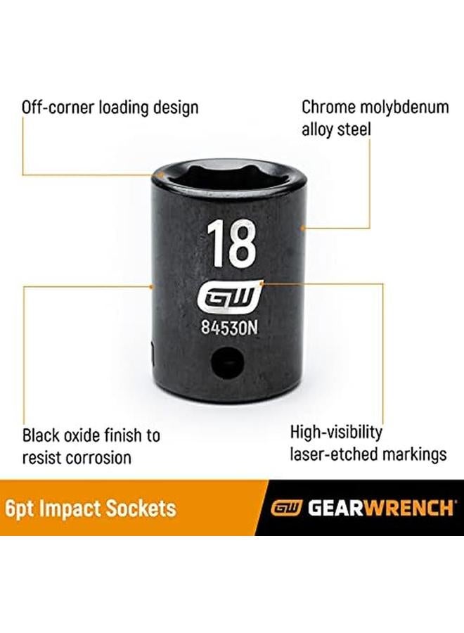 GearWrench 13 Pc. 3 8" Drive 6 Pt. Deep Impact Socket Set Metric 84914N - Image 2