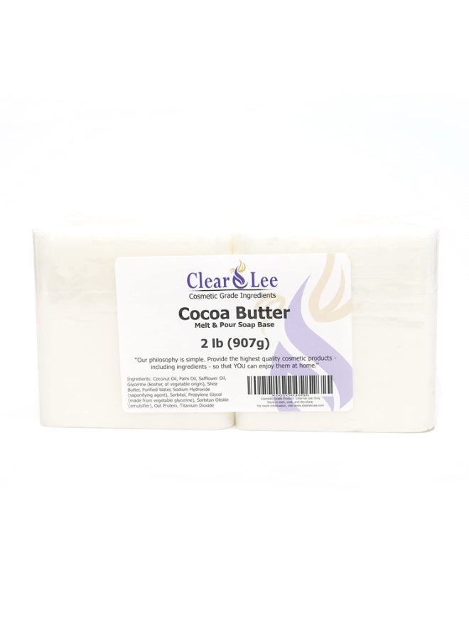 ClearLee Cocoa Butter Melt and Pour Soap Base Cosmetic Grade Natural Bar 2lb - Image 2