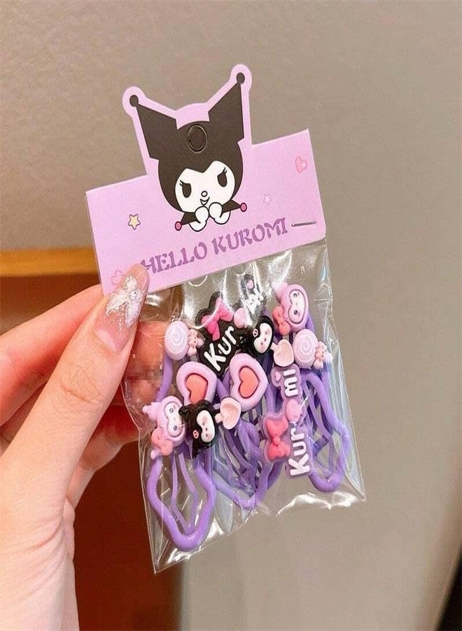 Radhya Accessories 10 pcs Colorful Kuromi Hair Clips for Women Hair Tictacs Alligator cartoon hair Clips for toddlers Hair Accessories for Women (purple) - Image 1