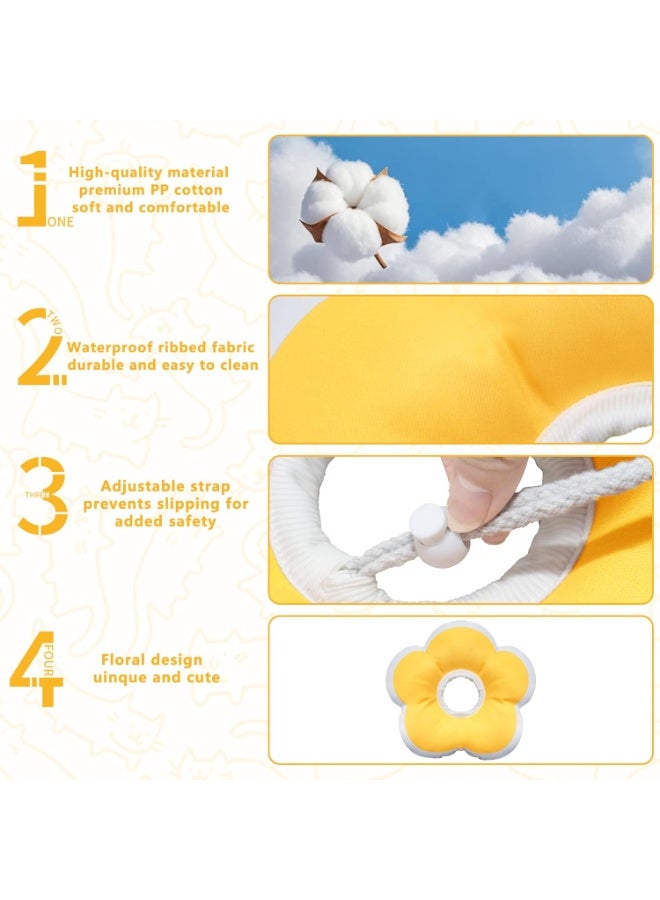 زيشينغ قمع القطط والكلاب من زيشنغ سوفت، طوق قمع قابل للتعديل للقطط للتعافي بعد الجراحة، طوق إليزابيث القطني القابل للتنفس للقطط والقطط الصغيرة والكلاب الصغيرة، يمنع لعق الجروح (حجم بتلات L) - Image 4