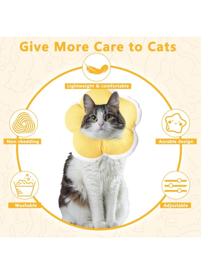 زيشينغ قمع القطط والكلاب من زيشنغ سوفت، طوق قمع قابل للتعديل للقطط للتعافي بعد الجراحة، طوق إليزابيث القطني القابل للتنفس للقطط والقطط الصغيرة والكلاب الصغيرة، يمنع لعق الجروح (حجم بتلات L) - Image 3