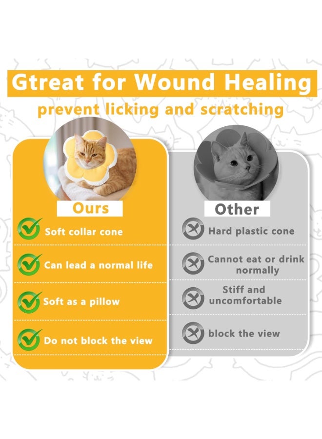 زيشينغ قمع القطط والكلاب من زيشنغ سوفت، طوق قمع قابل للتعديل للقطط للتعافي بعد الجراحة، طوق إليزابيث القطني القابل للتنفس للقطط والقطط الصغيرة والكلاب الصغيرة، يمنع لعق الجروح (حجم بتلات L) - Image 5