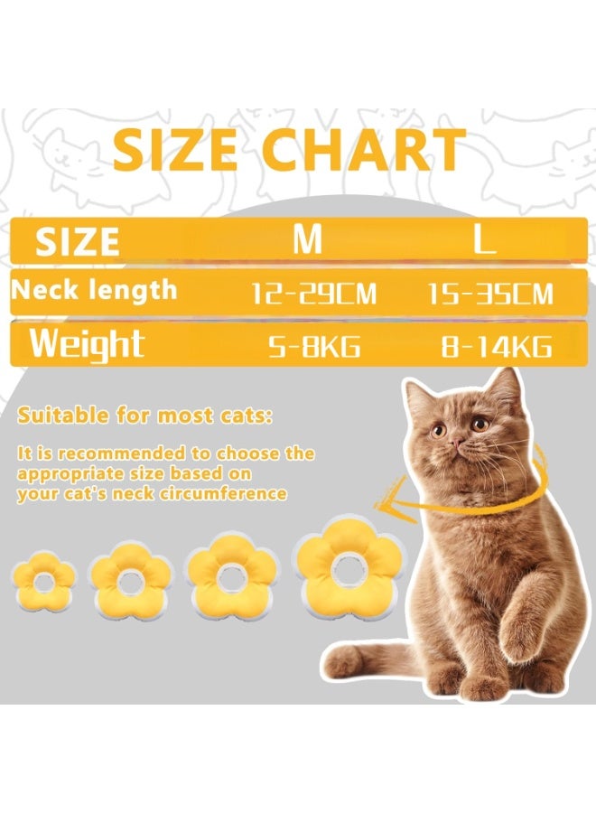 زيشينغ قمع القطط والكلاب من زيشنغ سوفت، طوق قمع قابل للتعديل للقطط للتعافي بعد الجراحة، طوق إليزابيث القطني القابل للتنفس للقطط والقطط الصغيرة والكلاب الصغيرة، يمنع لعق الجروح (حجم بتلات L) - Image 2