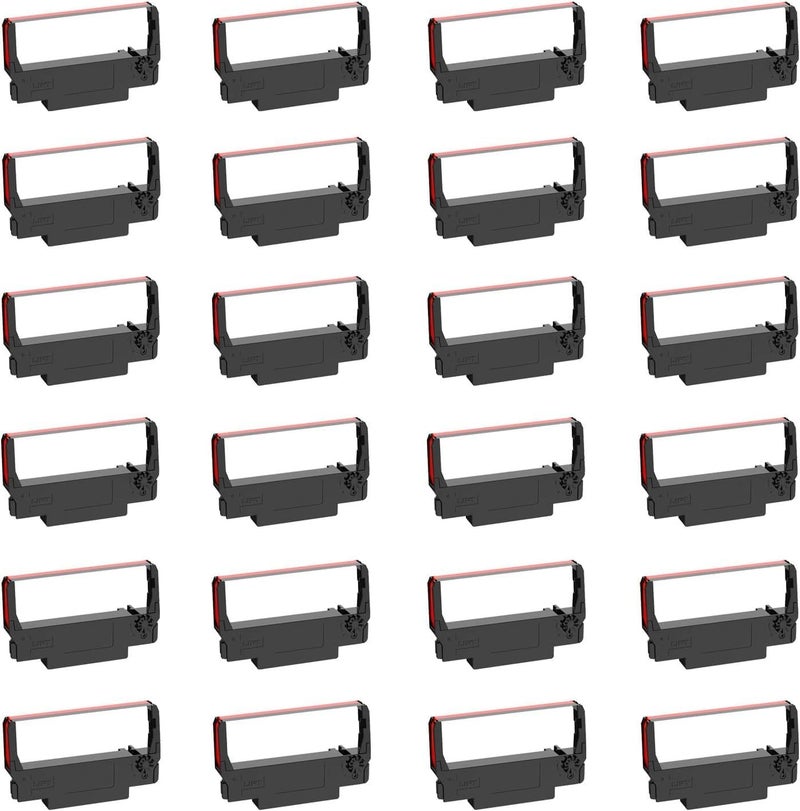 Bigger Replacement for ERC-30/34/38 B/R Ribbons, 24 Pack, Black and Red - Image 1
