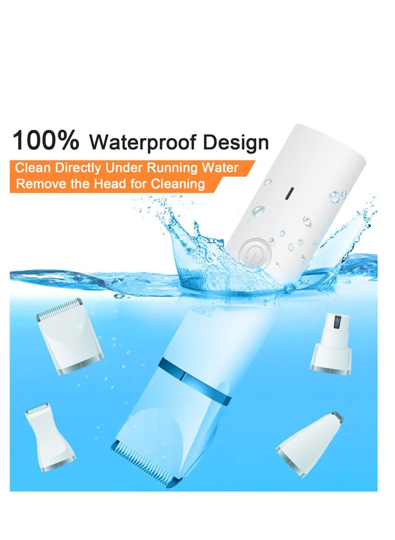 Barakah طقم قص شعر الكلاب مع 4 رؤوس قاطع ومشط إرشادي، مطحنة أظافر، مقص كهربائي هادئ، قابل لإعادة الشحن عبر USB، لتقليم شعر الكلب حول الأقدام، العيون، الأذان، والوجه. - Image 3