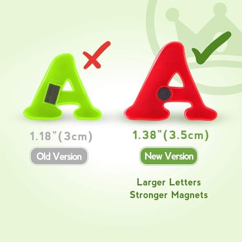 Coogam Magnetic Letters Numbers Alphabet Fridge Magnets Colorful Plastic ABC 123 Educational Toy Set Preschool Learning Spelling Counting Uppercase Lowercase Math for 3 4 5 Years Kid(78 Pcs) - Image 3