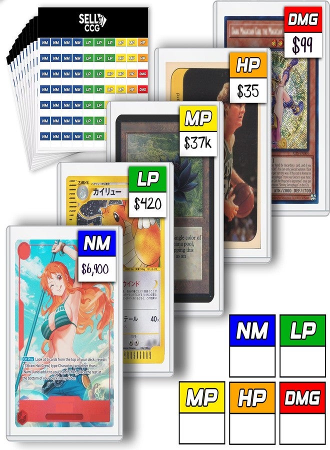 SellCCG 1,000x TCG Condition Stickers for Trading Card Game Conditions in Penny Sleeves, Card Savers & Toploaders - SellCCG TCG Price Tag Stickers for Vendors & Streamers (Condition & Price) - Image 2