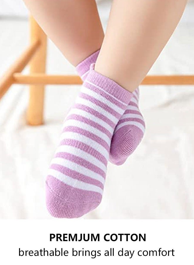 HAWAWA 6/12 Pairs Non Slip Toddler Socks  Cotton Infant Baby Kids Grip Socks for Boy Girls Anti Skid Ankle Socks(3-5years old) - Image 4