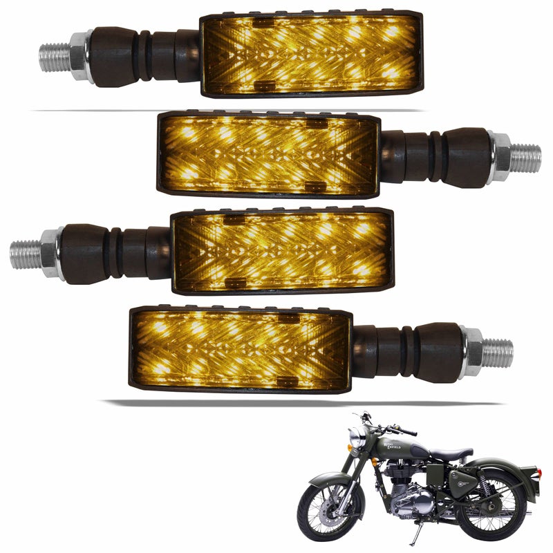 Asryd LED Indicators (Amber & Blue) 12 Led Turn Signal Indicator with Flowing Running Light Mode12V For Royal Enfield Classic 350 (Set of 4 Pcs) - Image 4