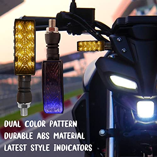 Asryd LED Indicators (Amber & Blue) 12 Led Turn Signal Indicator with Flowing Running Light Mode12V For Royal Enfield Classic 350 (Set of 4 Pcs) - Image 3