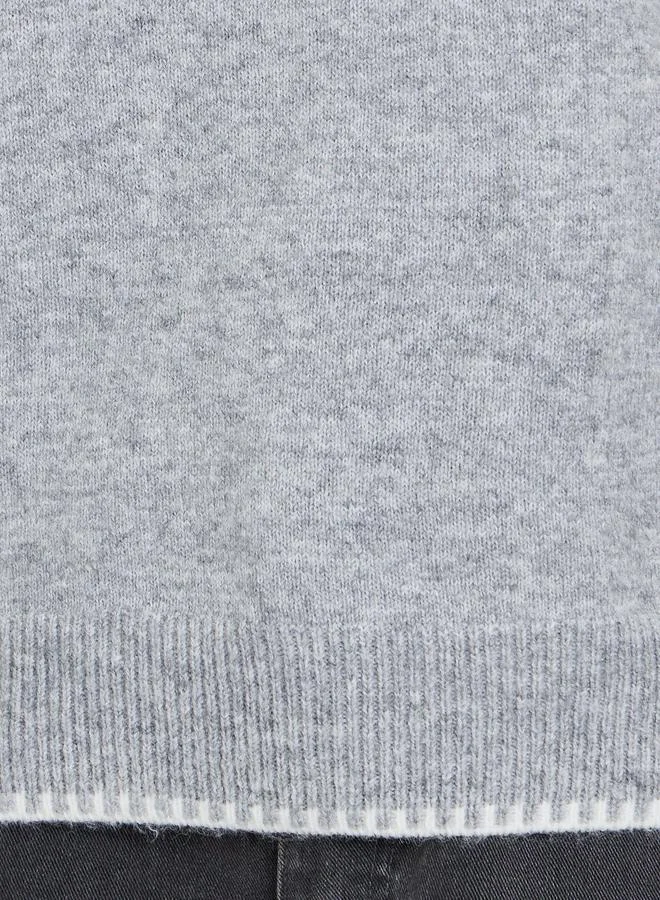Styli Grey Crew Neck Knit Sweater