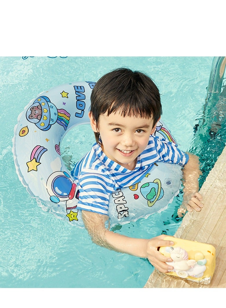 عوامة سباحة للأطفال قابلة للنفخ، عوامات سباحة مطبوعة من الكرتون، مناسبة للأطفال من سن 1 إلى 6 سنوات - Image 2