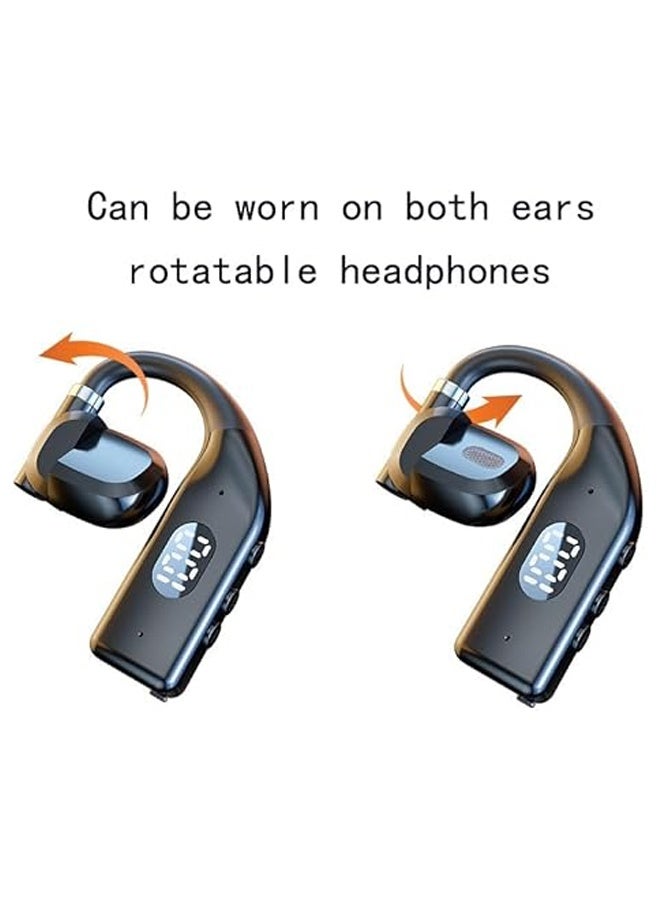Wireless Bluetooth Headset, Hanging Ear Type Not Into The Ear Rotating Monaural Digital Display Sports Headset, Long Range Noise-Canceling Headset, Ipx5 waterproof, for Sports, Driving - Image 2