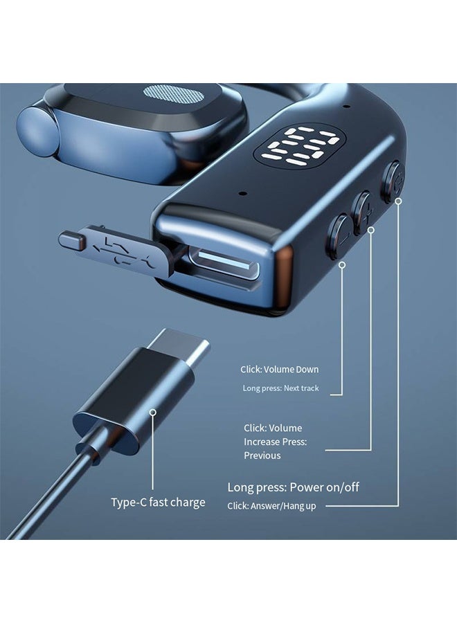 Wireless Bluetooth Headset, Hanging Ear Type Not Into The Ear Rotating Monaural Digital Display Sports Headset, Long Range Noise-Canceling Headset, Ipx5 waterproof, for Sports, Driving - Image 4