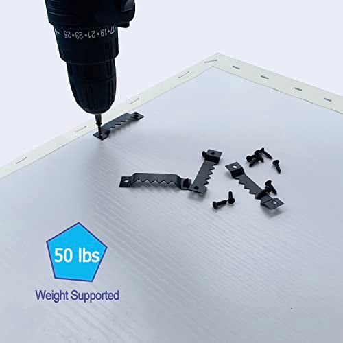 Suprom Sawtooth Picture Hangers Heavy Duty - Supports 50 lbs, 50 Pack Heavy Sawtooth Hangers with Screws, for Hanging Canvas Photos Frame Clock Paintings Artwork - Image 4