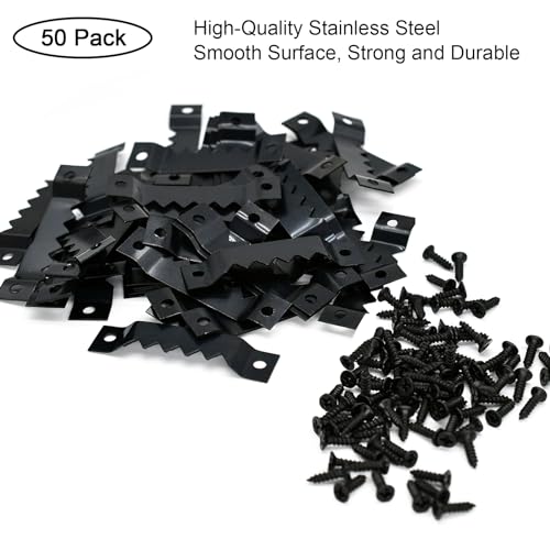 Suprom Sawtooth Picture Hangers Heavy Duty - Supports 50 lbs, 50 Pack Heavy Sawtooth Hangers with Screws, for Hanging Canvas Photos Frame Clock Paintings Artwork - Image 3