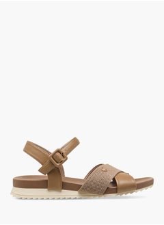 Le Confort Women Textured Cross Strap Sandals with Buckle Closure  - Image 2