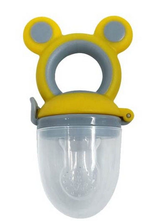 Tinny Tots Silicone Baby Food; Fruit Feeder; Baby Rattle Teether; Baby Soother (Yellow) - Image 1