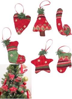 TAPIT 6 Pcs Christmas Plush Felt Christmas Ornaments for Christmas Tree Ornament Knitted fabric Christmas Pendant Hanging Decor DIYs for Christmas Trees Wreath Xmas Party Home Decor  - Image 1