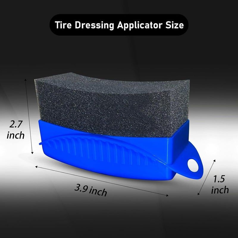RXALASKA 2 Pack Tire Shine Applicator Pads, Curved Tire Sponge Applicator Forms, Reusable Tire Gel Applicator Pads with Lid, Ergonomic Handle Tire Dressing Applicator for Detailing (Blue) - Image 3